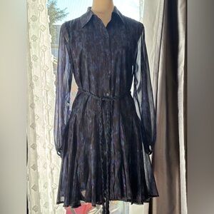 Elegant Blue and Black Mini Dress